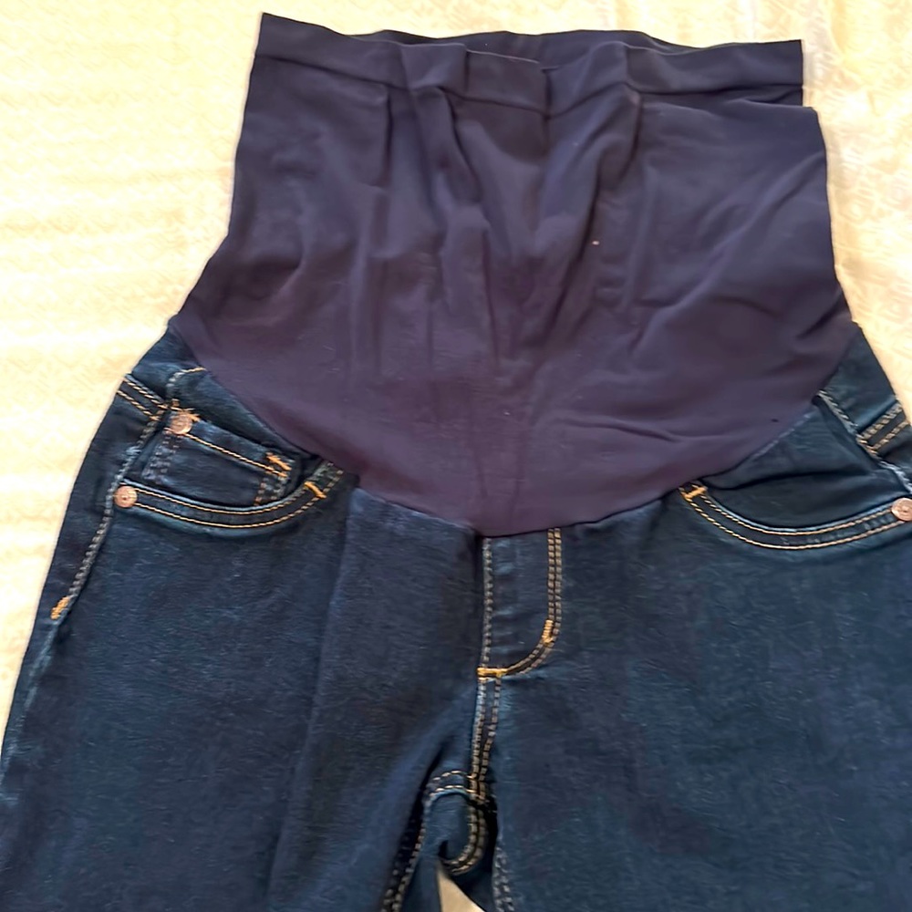 Indigo Blue, size petite small, maternity jeans, EUC